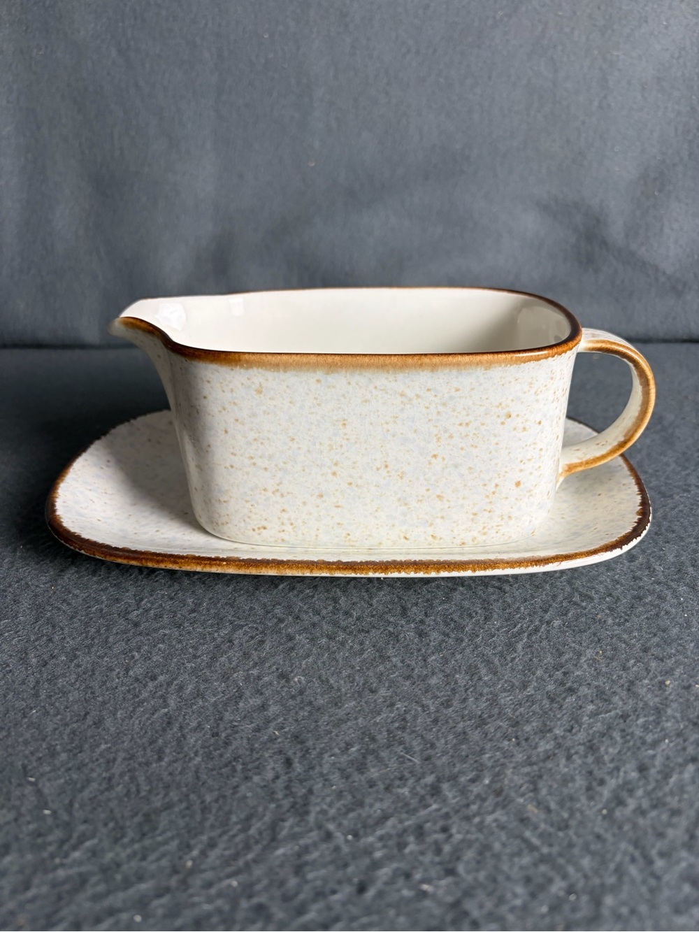 Vintage Mikasa Intaglio CAC68 Sandstone Gravy Boat & Underplate Made in Japan